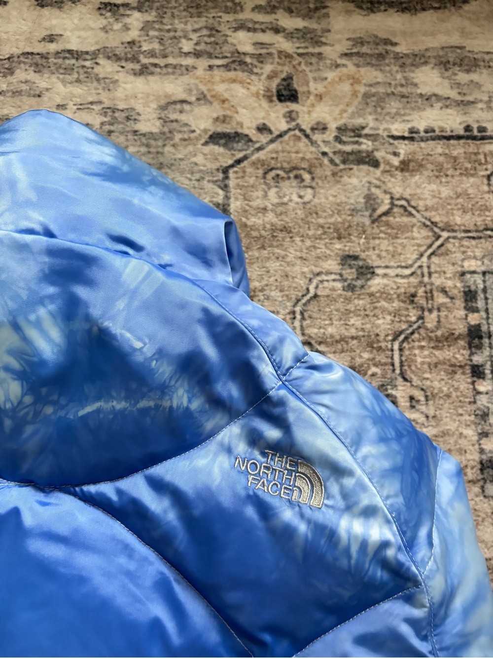 The north face 550 women’s puffer goose down coat jacket size L clouds sky blue - Picture 15 of 16